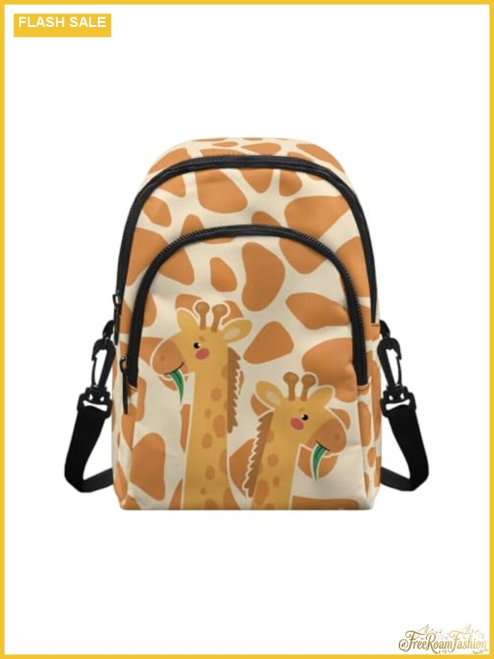 Giraffe Print Crossbody Bag Vegan Leather Adjustable Strap Small Lightweight